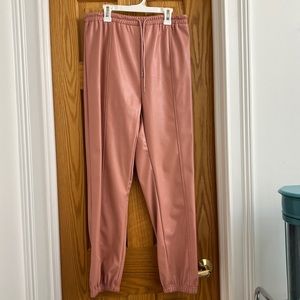 Pink leather pants